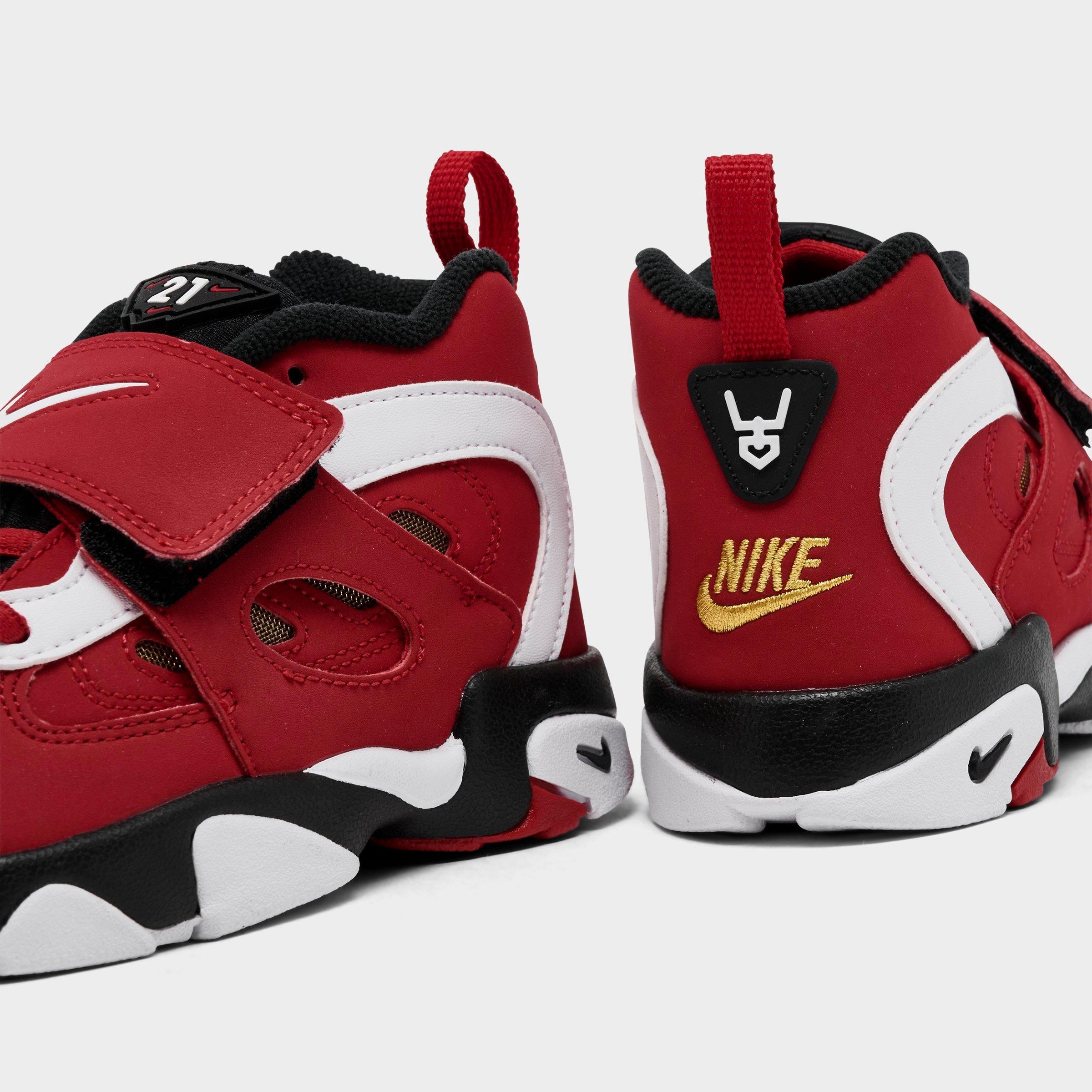 Kids' Toddler Nithtke Diamond Turf 2 Casual Shoes - Fire Red/White/Black/Metallic Gold - Detail shot