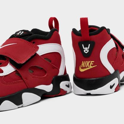 Kids' Toddler Nithtke Diamond Turf 2 Casual Shoes - Fire Red/White/Black/Metallic Gold - Detail shot