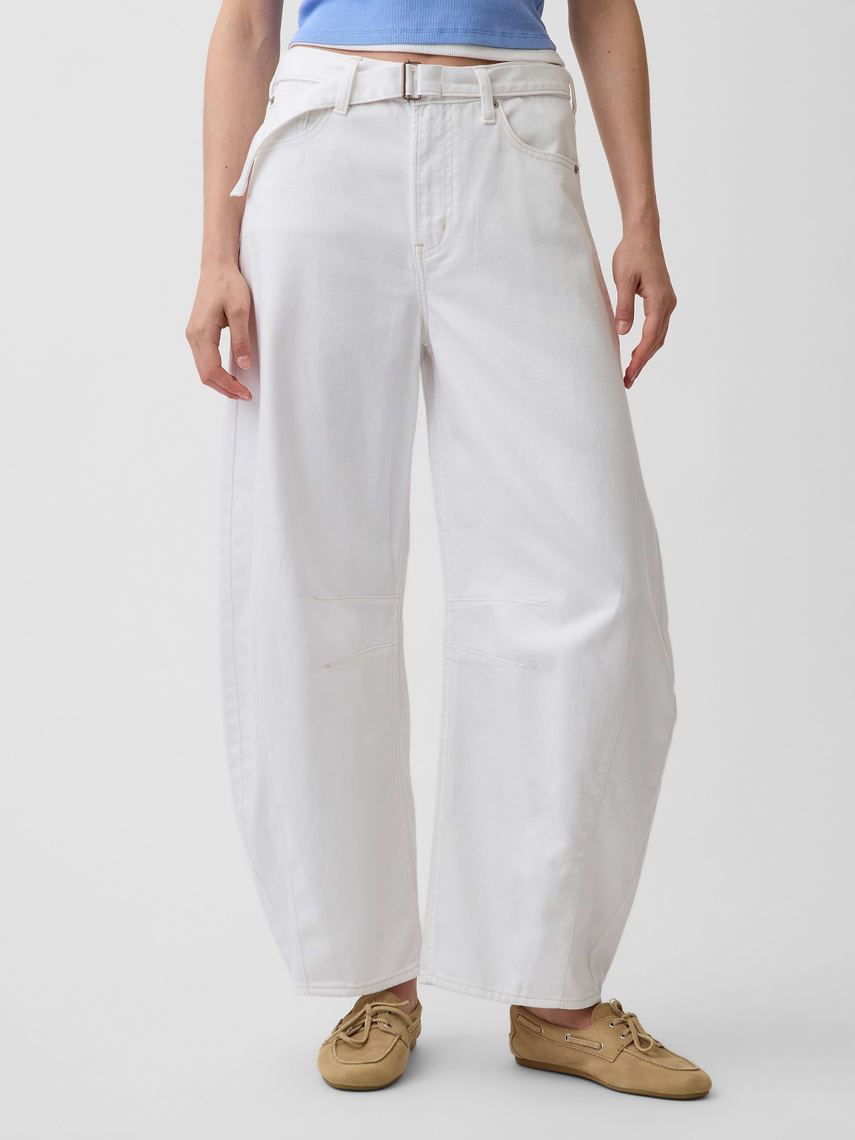 High Rise Horseshoe Jeans - Fresh white