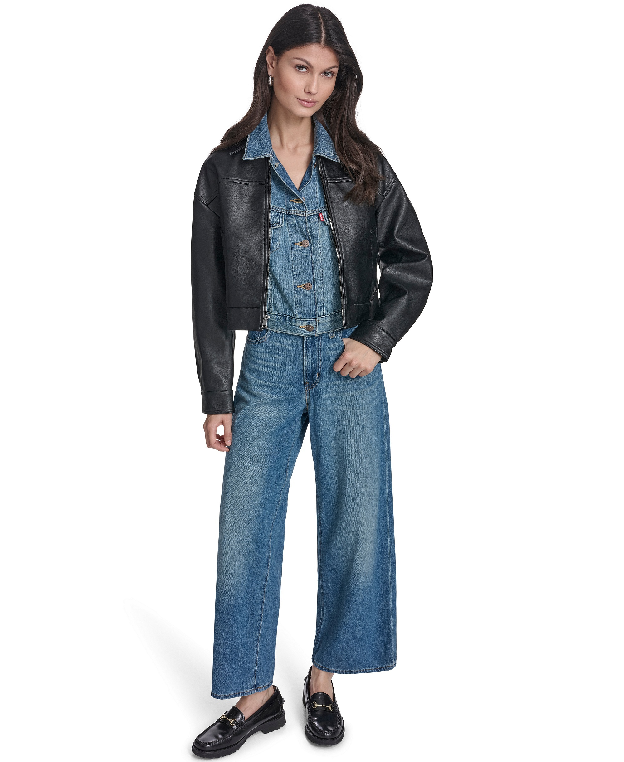 Levi's Women's Laydown Collar Zip-Front Jacket - Black