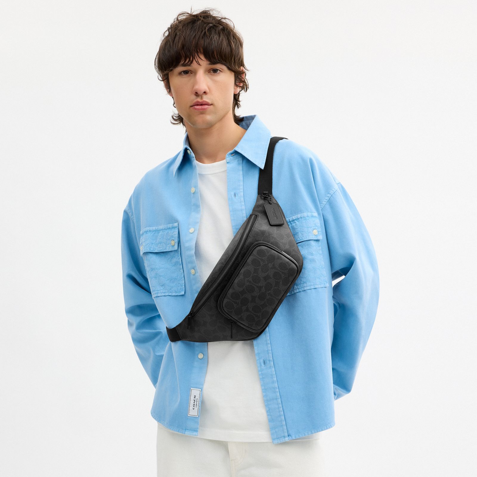 Travis Belt Bag 35 In Signature Canvas - Matte Black/Black Signature - view 2
