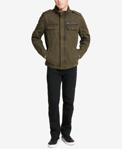 Levi's Men's Cotton Zip-Front Jacket - Olive