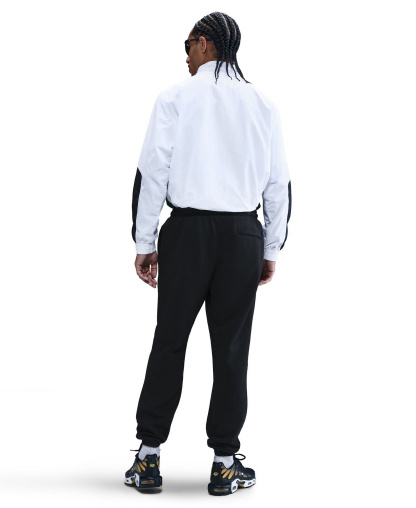 Nike Men's Cuffed Brushed Fleece Logo Sweatpants - Black/Black/White