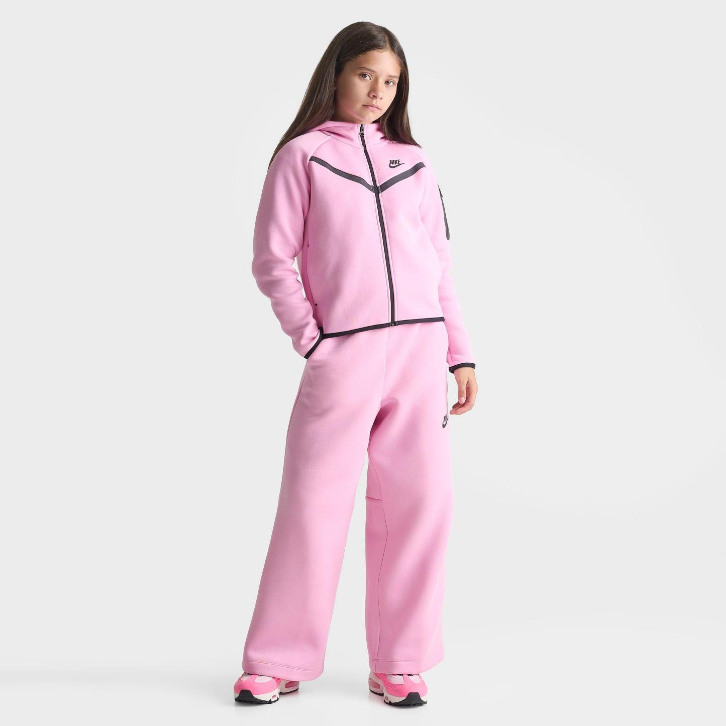 Girls' Big Kids' Nithtke Sportswear Tech Fleece Wide-Leg Pants - Pink Rise