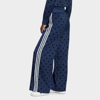Women's adidas Originals Firebird Polka Dot Satin Wide-Leg Track Pants - Night Indigo