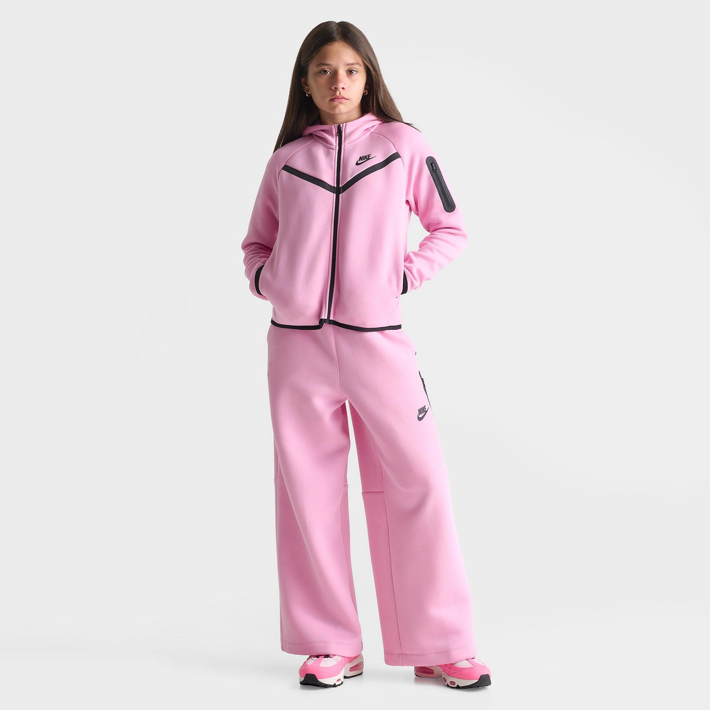 Girls' Big Kids' Nithtke Sportswear Tech Fleece Full-Zip Hoodie - Pink Rise/Black