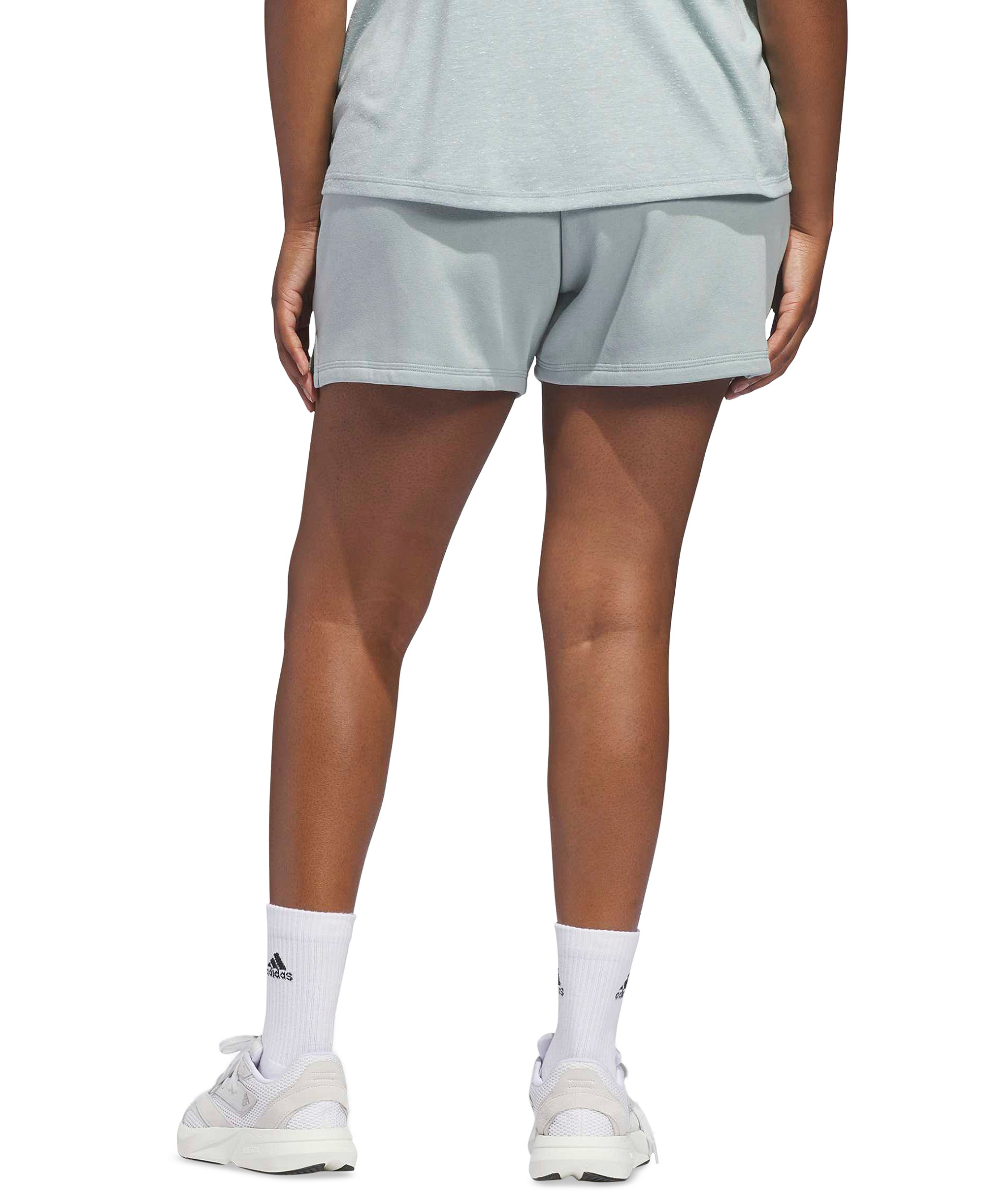 adidas Plus Size Essentials Small Logo Shorts - Wonder Sage/white