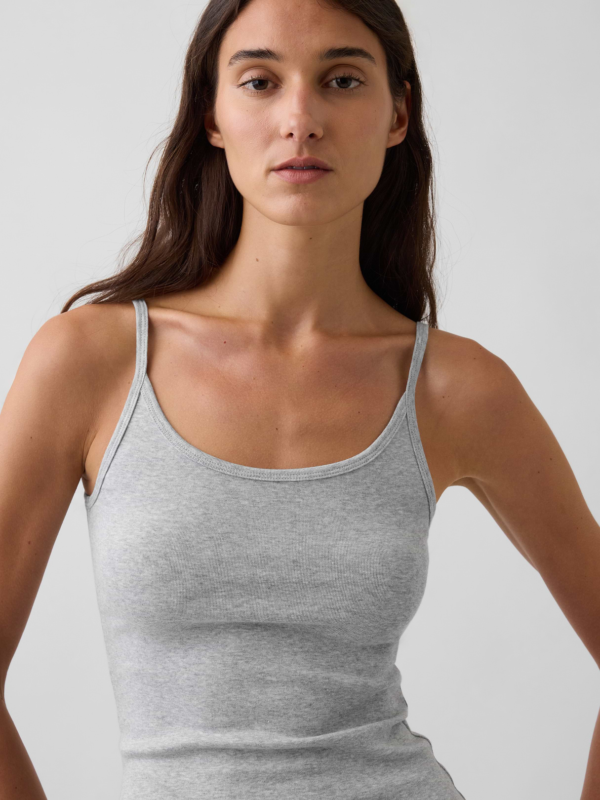 Modern Crop Cami - Light heather grey