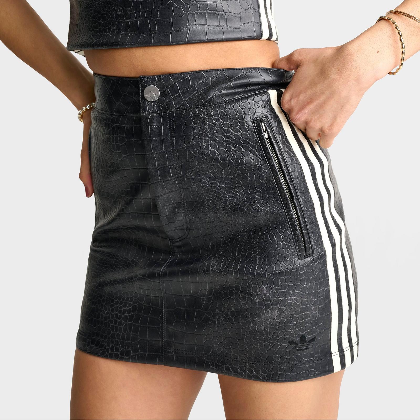 Women's adidas Originals Pleather Mini Skirt - Black - view 5