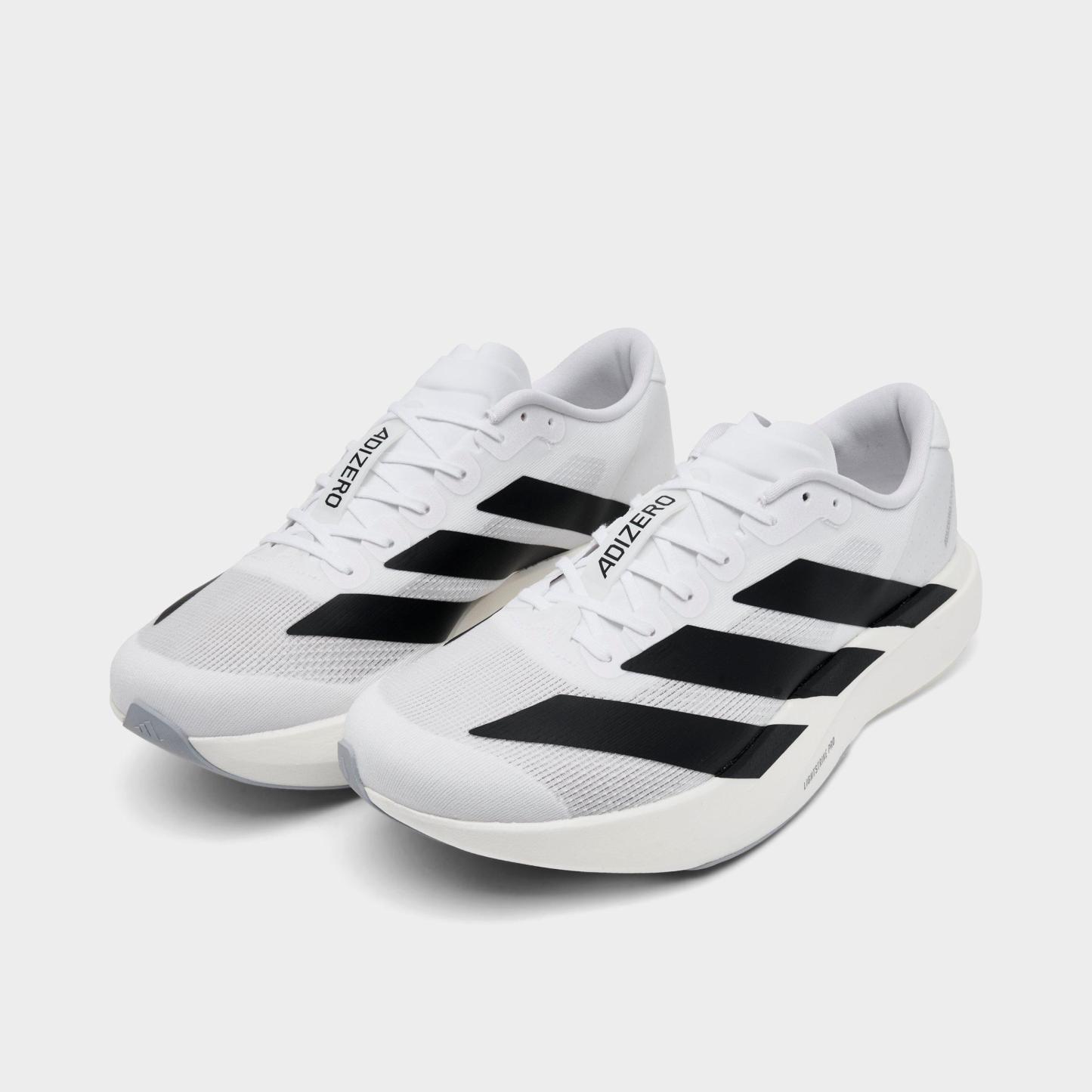 Men's adidas Adizero EVO SL Running Shoes - Part 2 - Cloud White/Core Black/Cloud White - Both shoes facing left