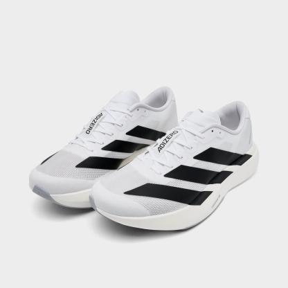 Men's adidas Adizero EVO SL Running Shoes - Part 2 - Cloud White/Core Black/Cloud White - Both shoes facing left