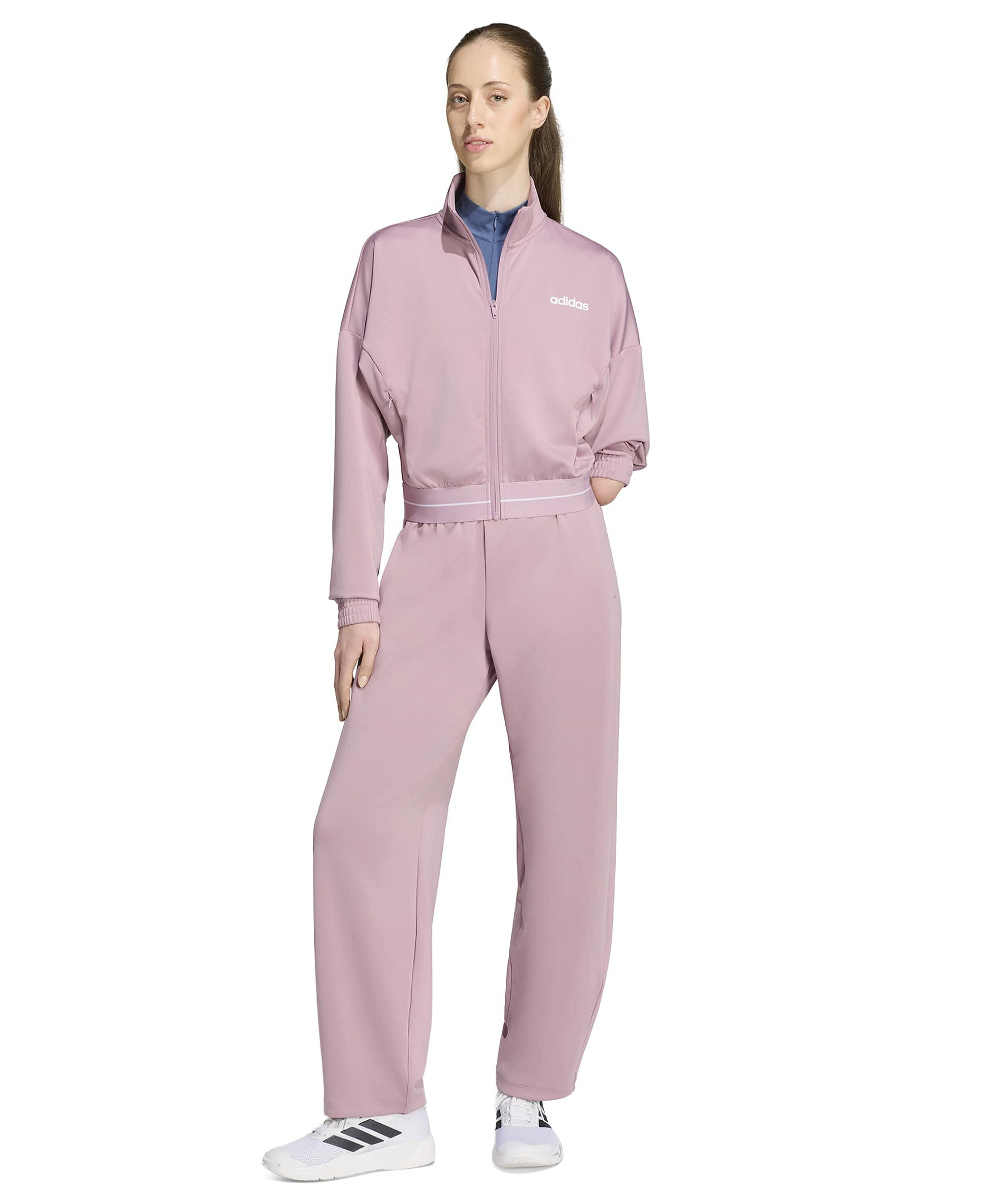 adidas Women's Hyperglam Track Cropped Training Track Jacket - Magic Mauve