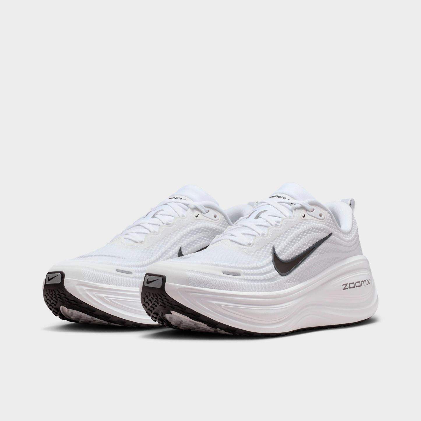 Men's Nithtke Vomero Plus Running Shoes - Part 1 - White/Dark Smoke Grey/Metallic Dark Grey/Black - Both shoes facing left