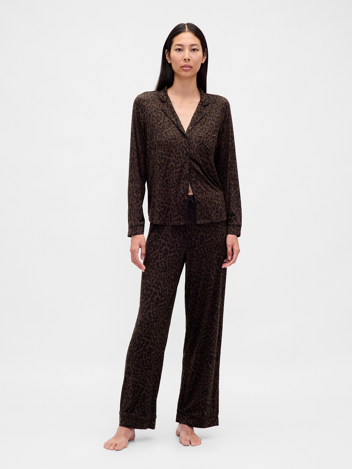 SoftMade Modal PJ Pants - Leopard brown