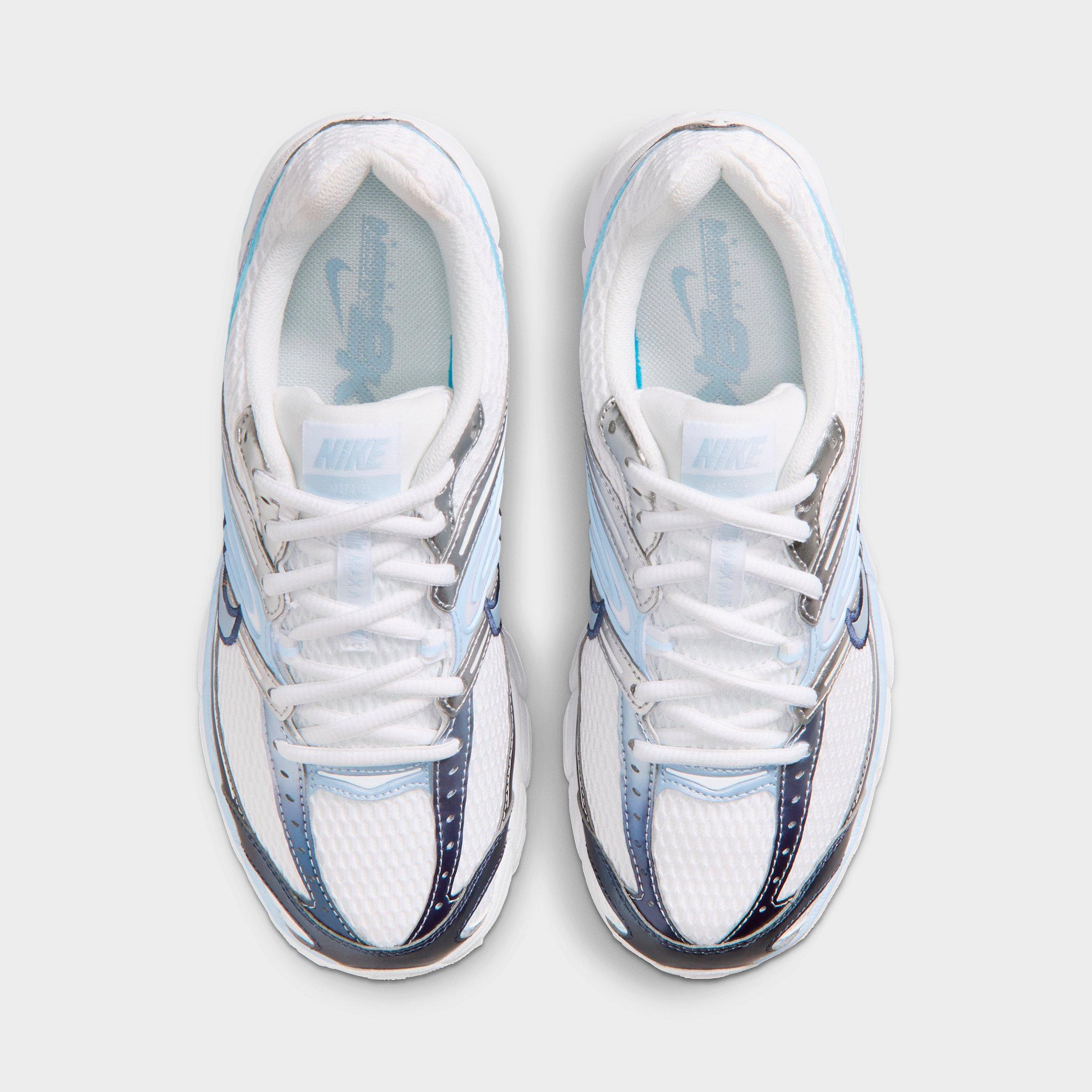 Women's Nithtke Air Max Moto 2K Casual Shoes - Part 2 - White/Metallic Silver/Midnight Navy/Hydrogen Blue - Top view