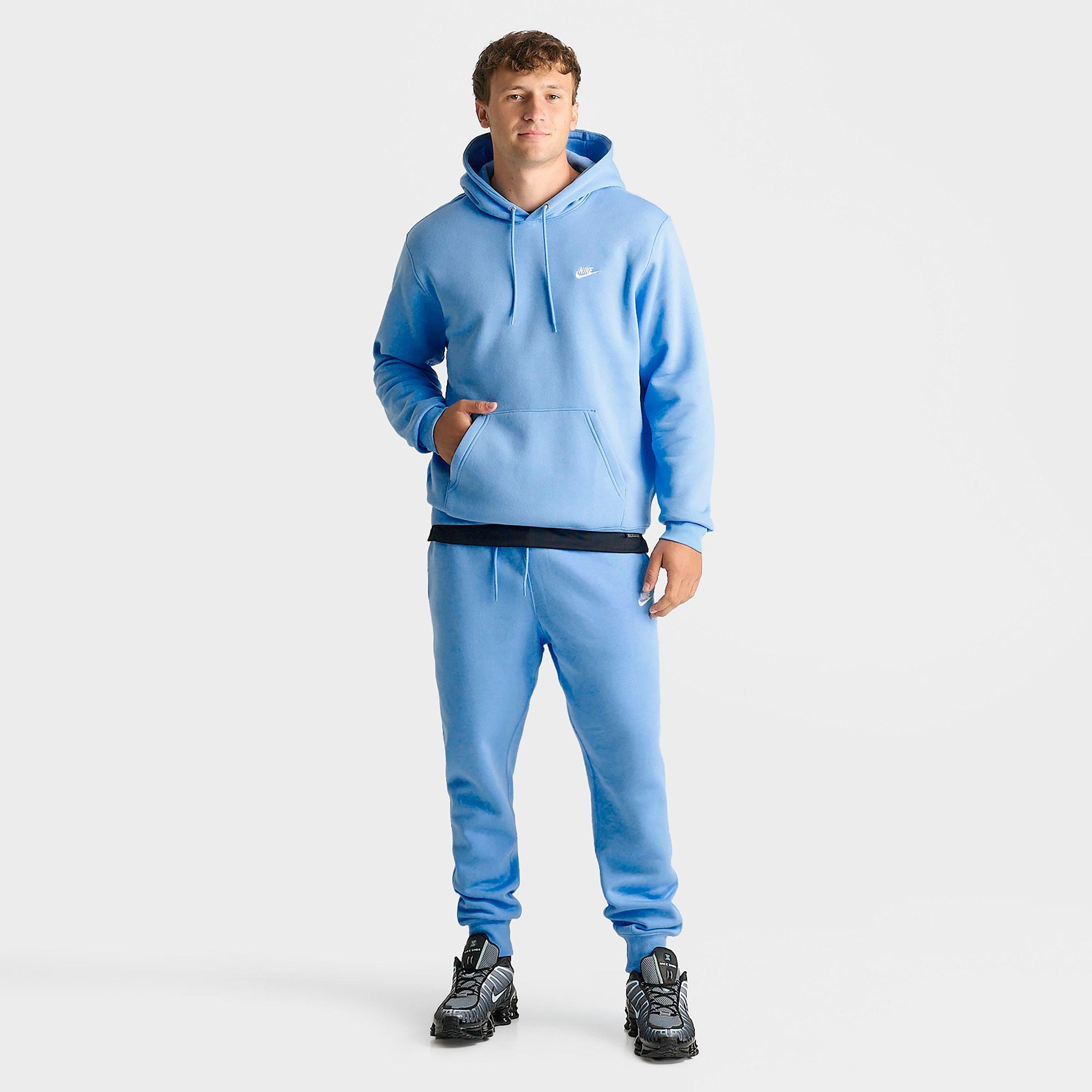 Men's Nithtke Club Fleece Premium Embroidered Pullover Hoodie - Part 2 - Football Blue/Football Blue/White