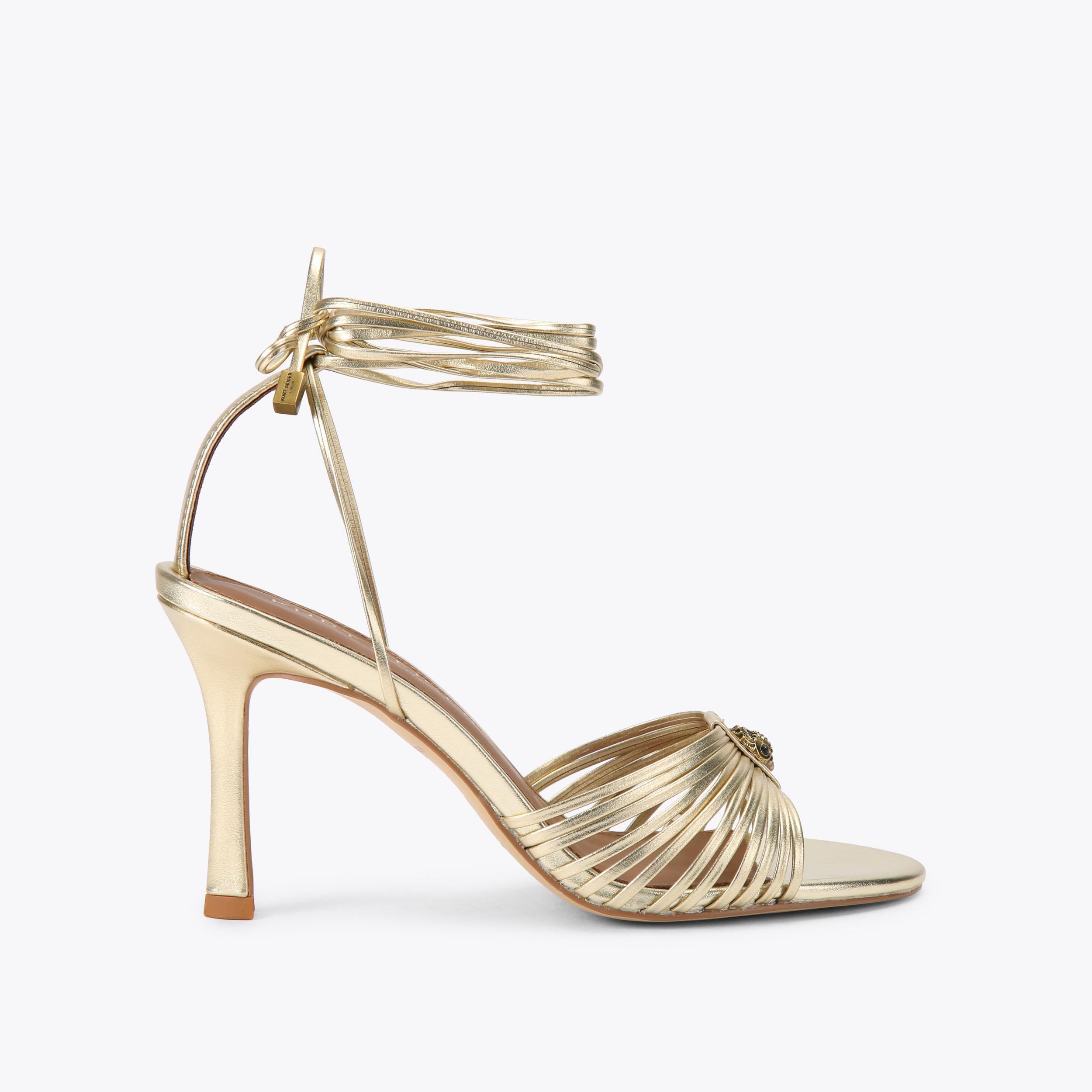 Kurt Geiger London Multi Strap Tie Heel - Metallics