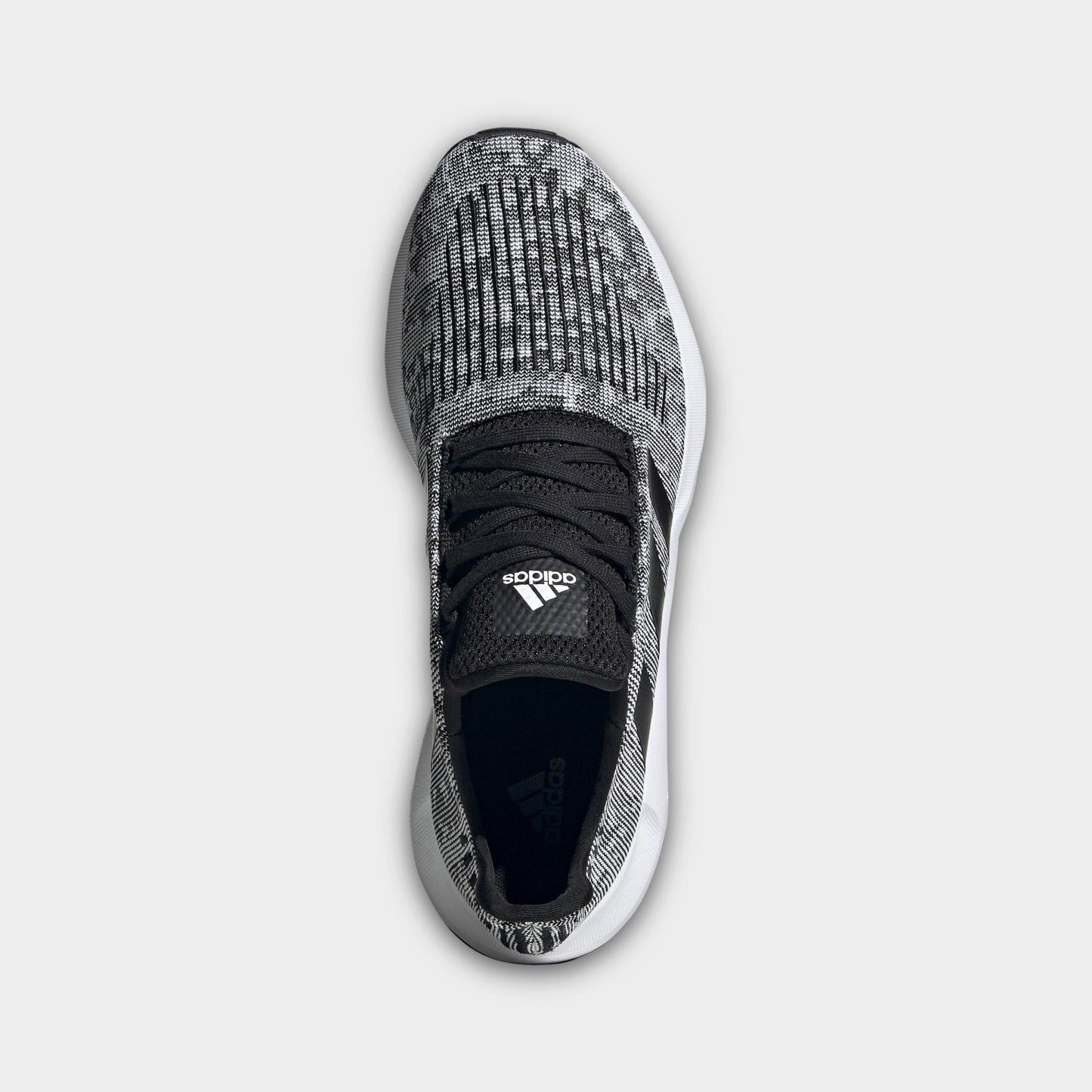 Men's adidas Originals Swift Run 1.0 Casual Shoes - Black/Black/Cloud White - Top view
