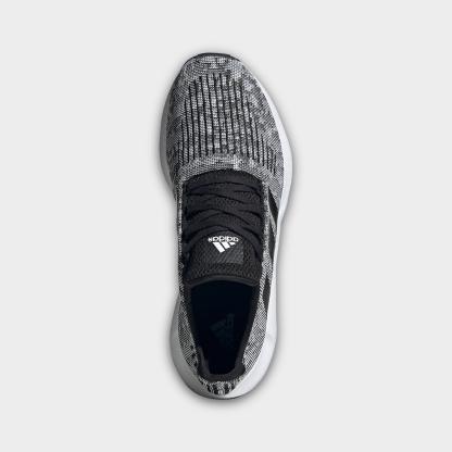 Men's adidas Originals Swift Run 1.0 Casual Shoes - Black/Black/Cloud White - Top view