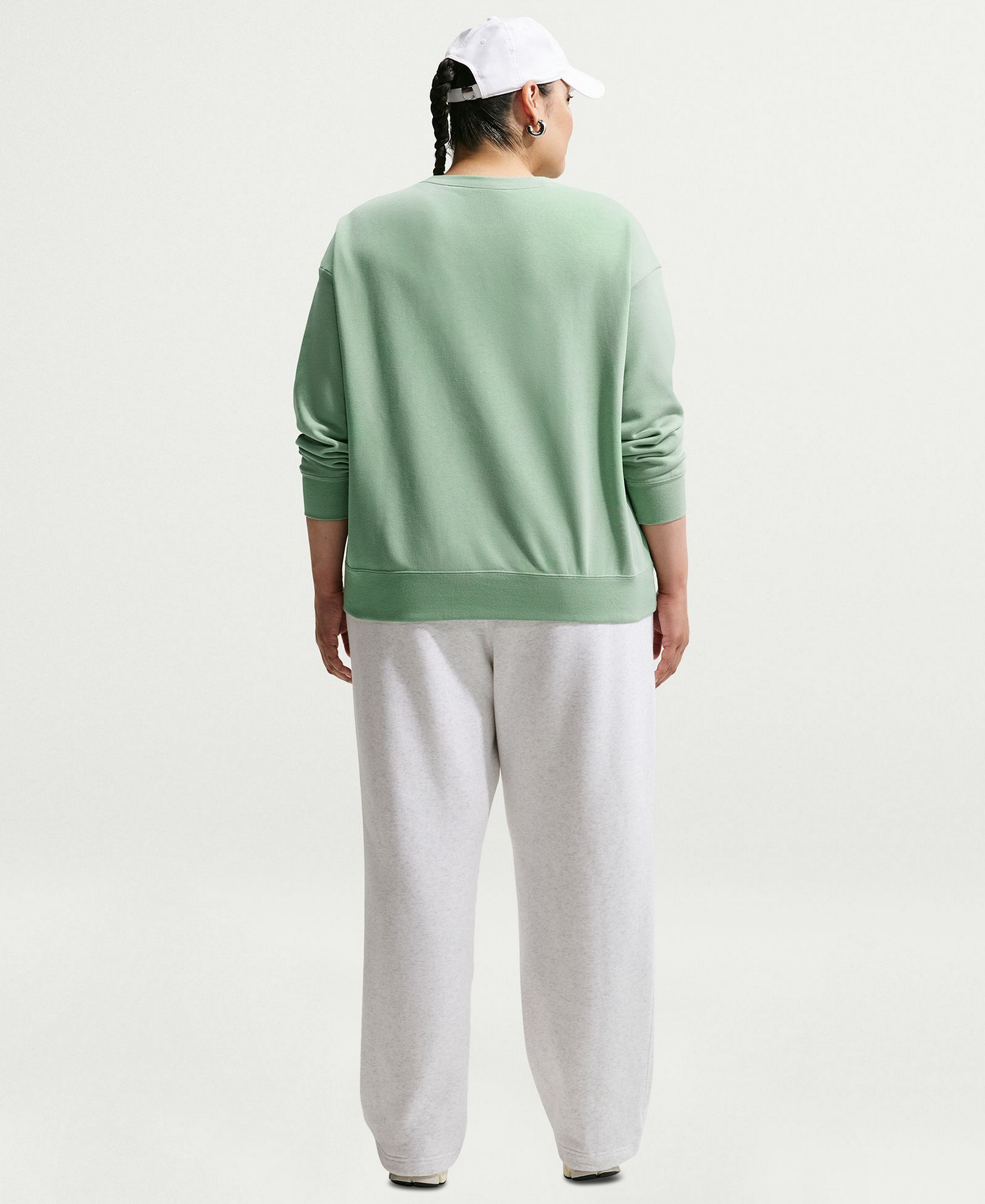 Nike Women's Sportswear Club Fleece Loose Crewneck Sweatshirt - Steam/white