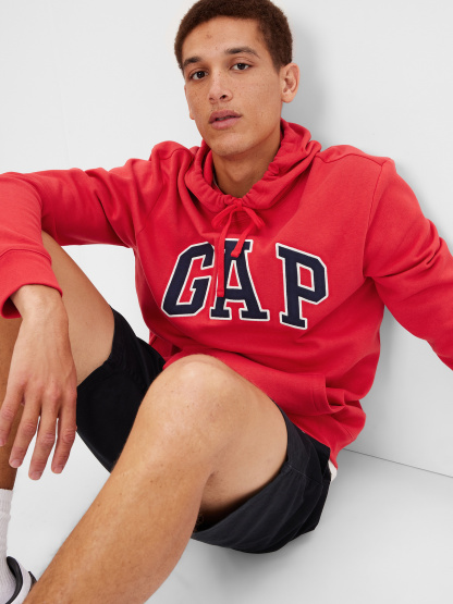 Adult VintageSoft Arch Logo Hoodie - red