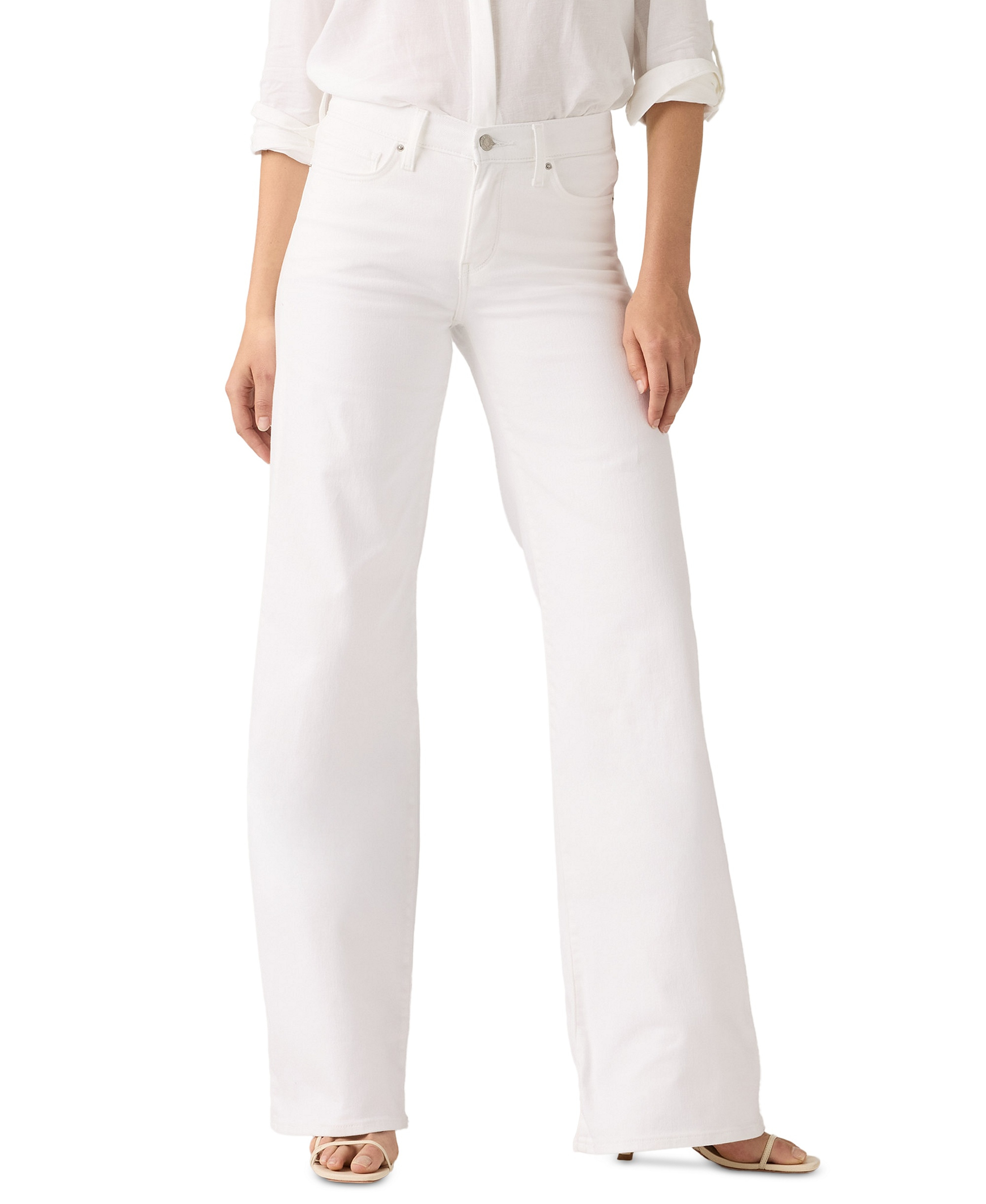 Levi's Women's 318 Shaping Stellar-Stretch Wide-Leg Jeans - Soft Clean White