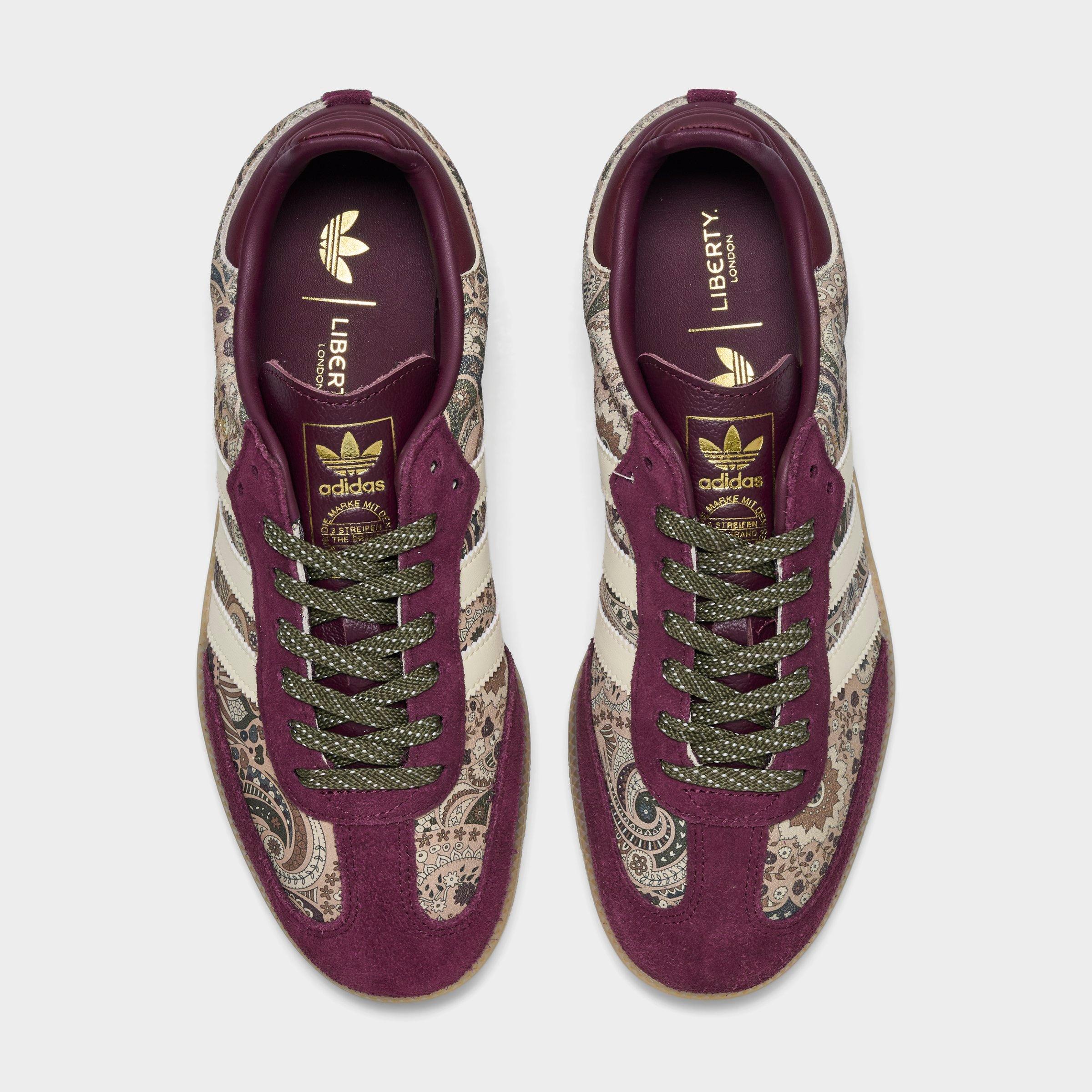 Women's adidas Originals Samba OG Casual Shoes - Part 7 - Maroon/Warm Vanilla/Olive Strata - Top view