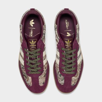 Women's adidas Originals Samba OG Casual Shoes - Part 7 - Maroon/Warm Vanilla/Olive Strata - Top view