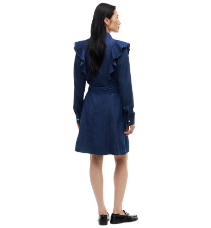 Tommy Hilfiger Women's Denim Volant Polo Collar Dress - Rinse