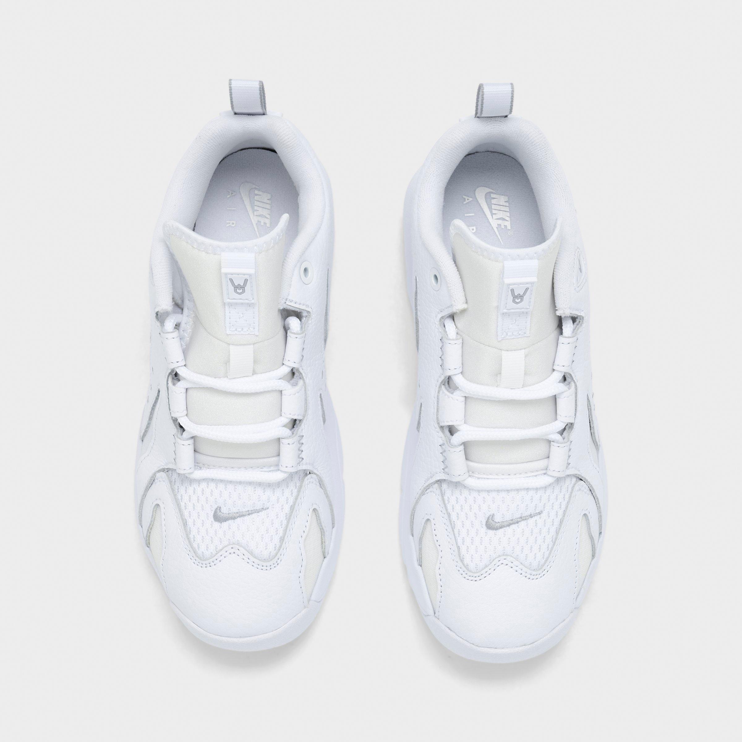 Little Kids' Nithtke Air DT Max ‘96 Low Casual Shoes - White/Metallic Silver/White/Light Smoke Grey - Top view