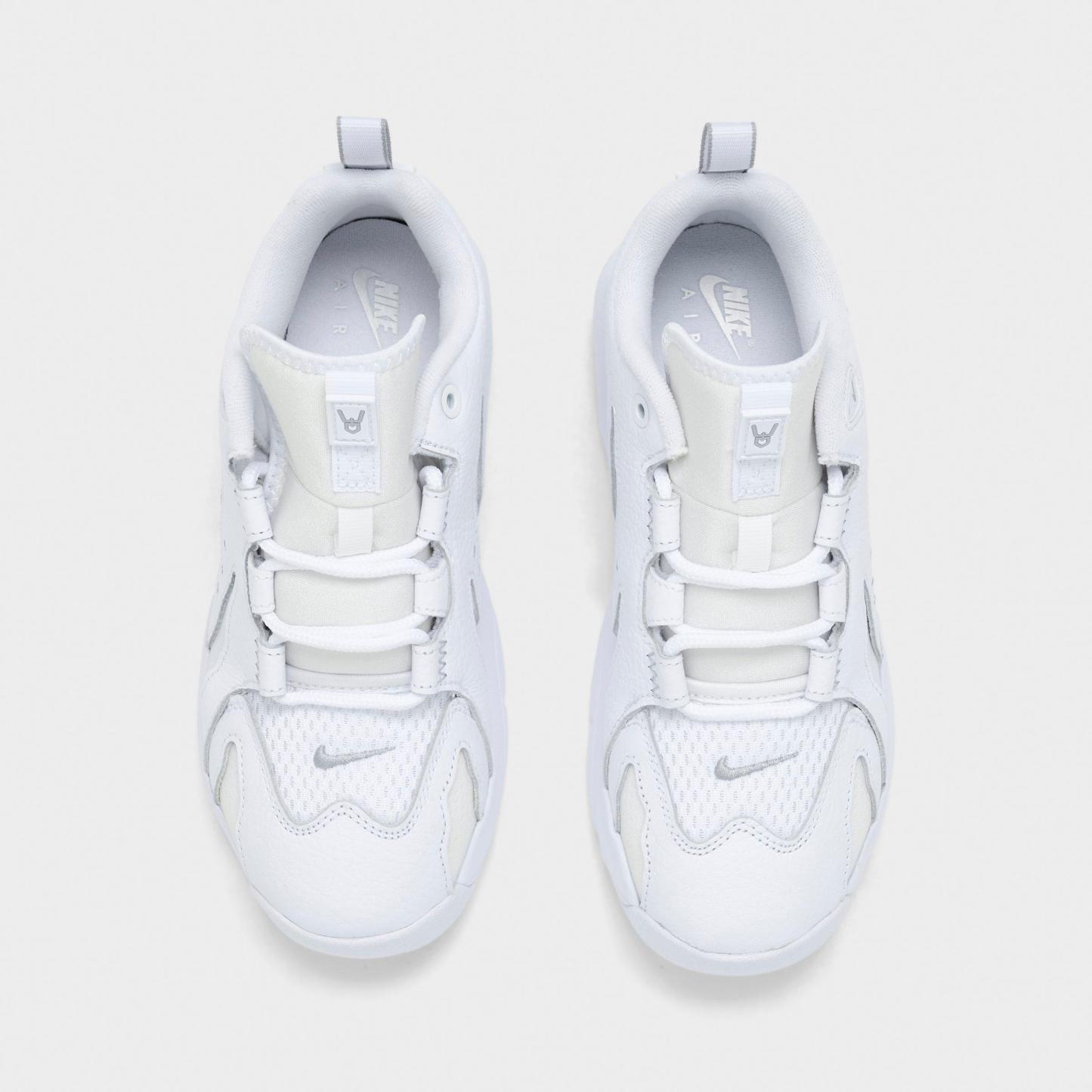 Little Kids' Nithtke Air DT Max ‘96 Low Casual Shoes - White/Metallic Silver/White/Light Smoke Grey - Top view
