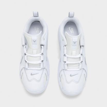 Little Kids' Nithtke Air DT Max ‘96 Low Casual Shoes - White/Metallic Silver/White/Light Smoke Grey - Top view