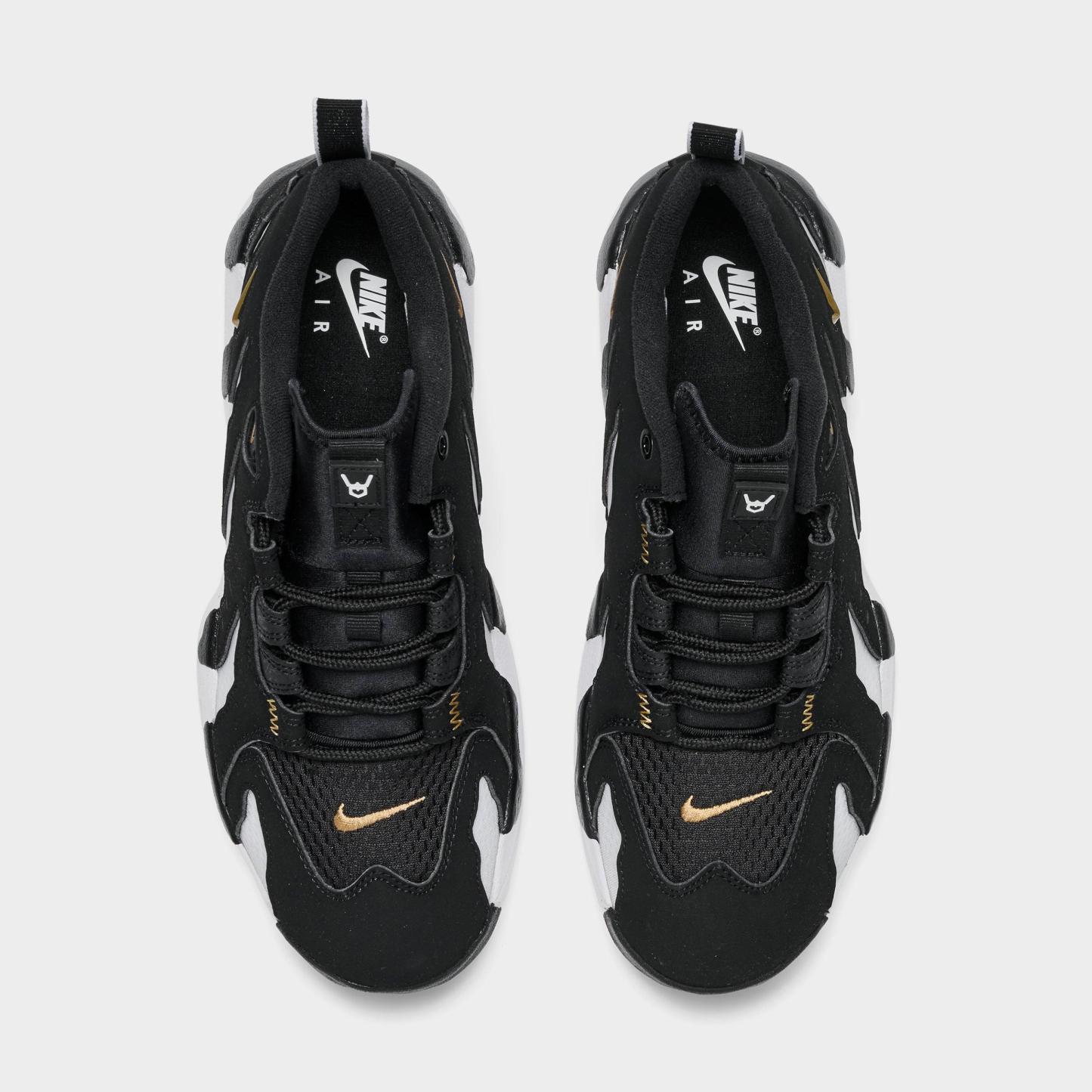 Big Kids' Nithtke Air DT Max ‘96 Low Casual Shoes - Black/Metallic Gold/White - Top view