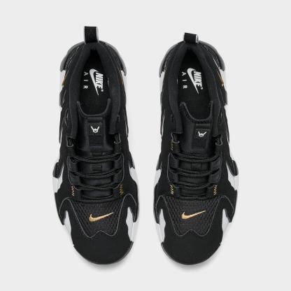 Big Kids' Nithtke Air DT Max ‘96 Low Casual Shoes - Black/Metallic Gold/White - Top view