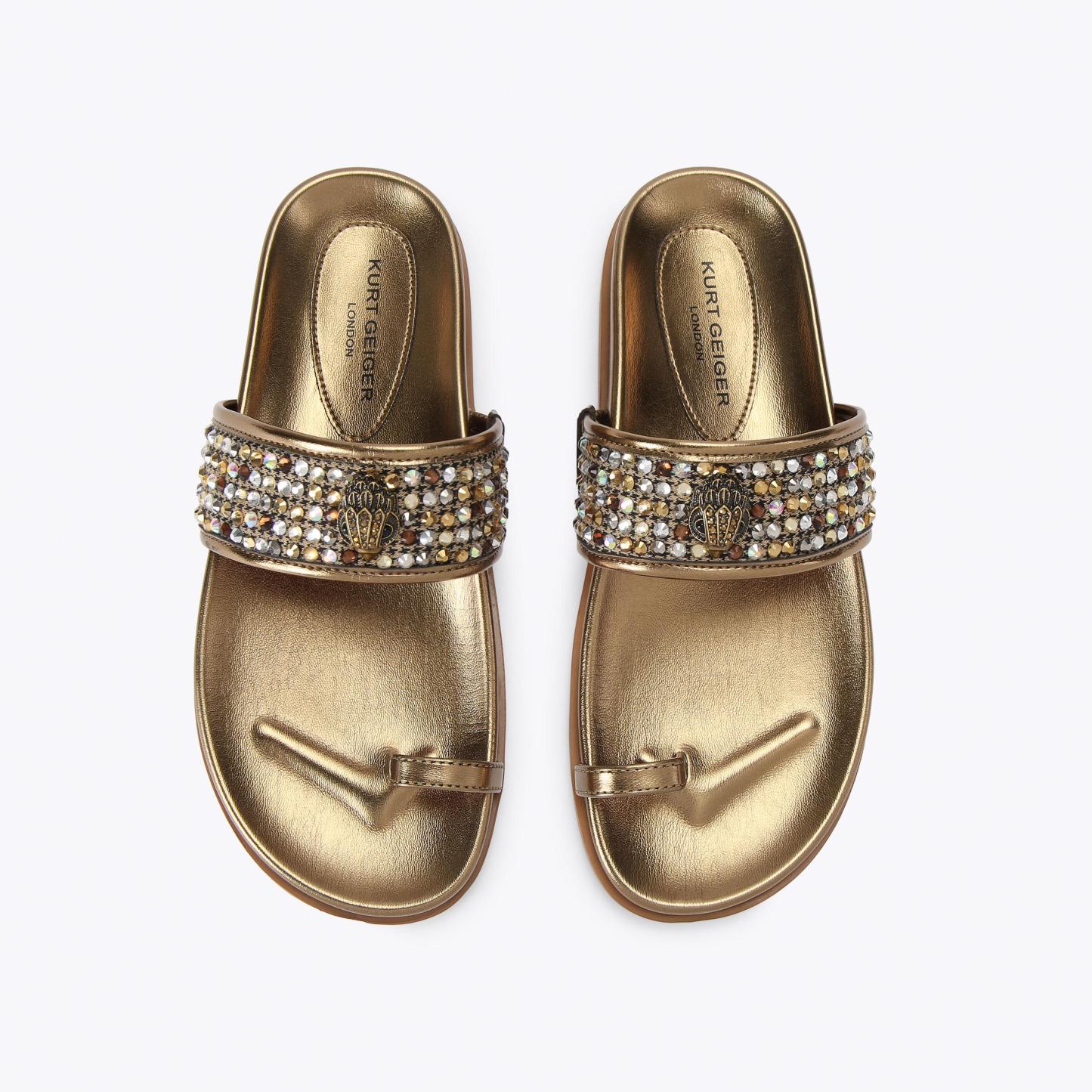 Kurt Geiger London Mesh Toe Thong Sandal - Metallics - view 3