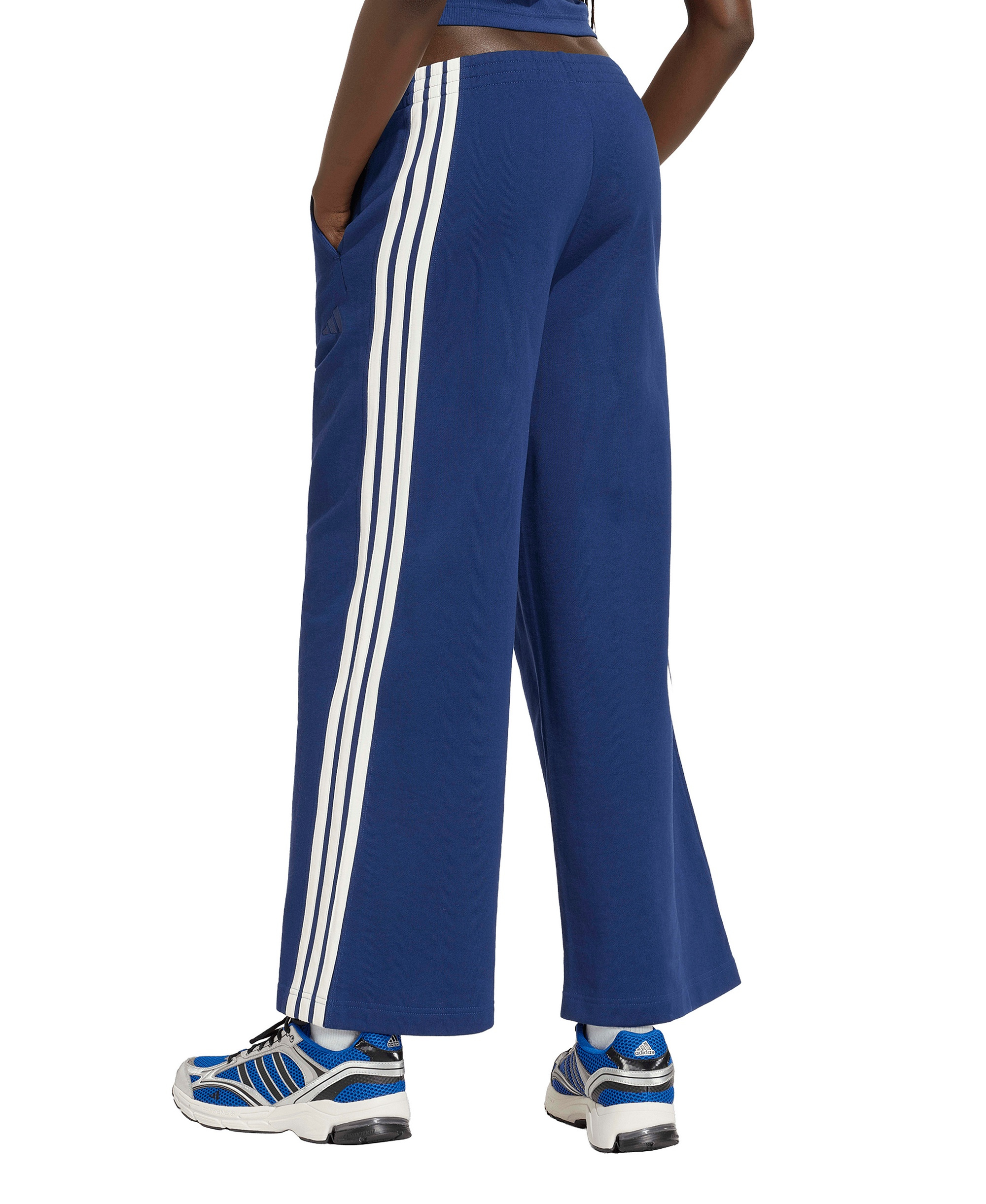 adidas Women's 3-Stripes Wide Pants - Dark Blue/Off White