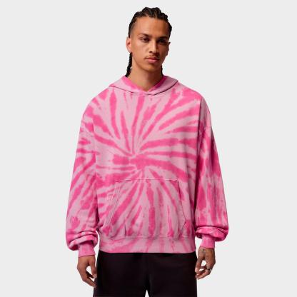Men's Jordan Brooklyn Fleece Tie-Dye Festival Pullover Hoodie - Iced Carmine/Pinksicle/Pale Ivory - view 1