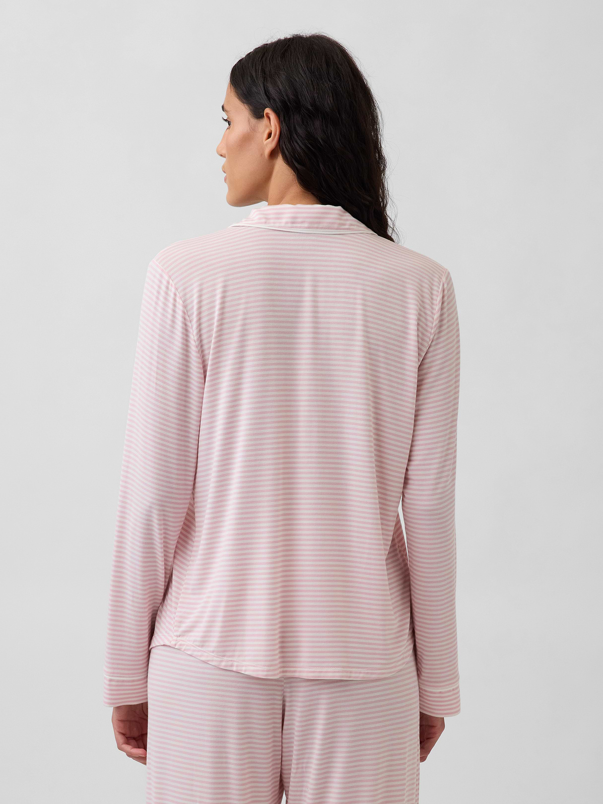 SoftMade Modal PJ Top - Pink & white stripe