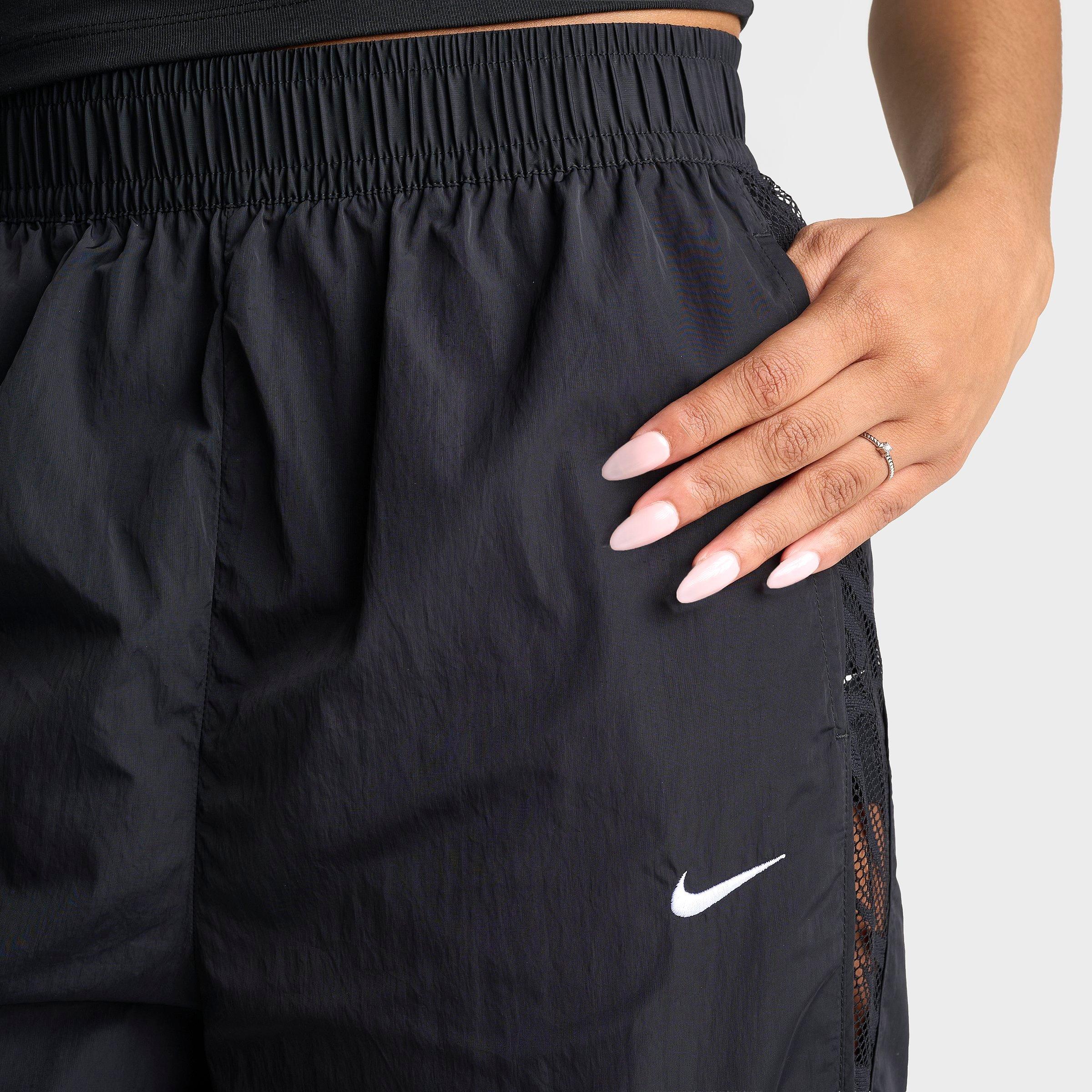 Women's Nithtke Sportswear Loose Mid-Rise Lace Track Pants - Black/Black/White