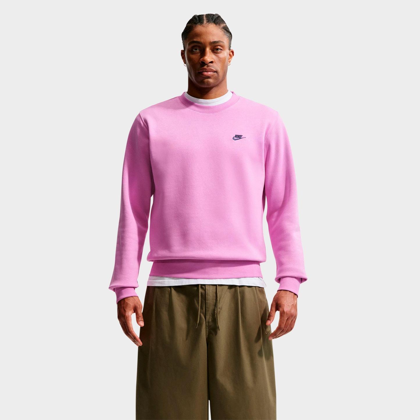 Men's Nithtke Club Fleece Premium Crewneck Sweatshirt - Light Magenta/Midnight Navy