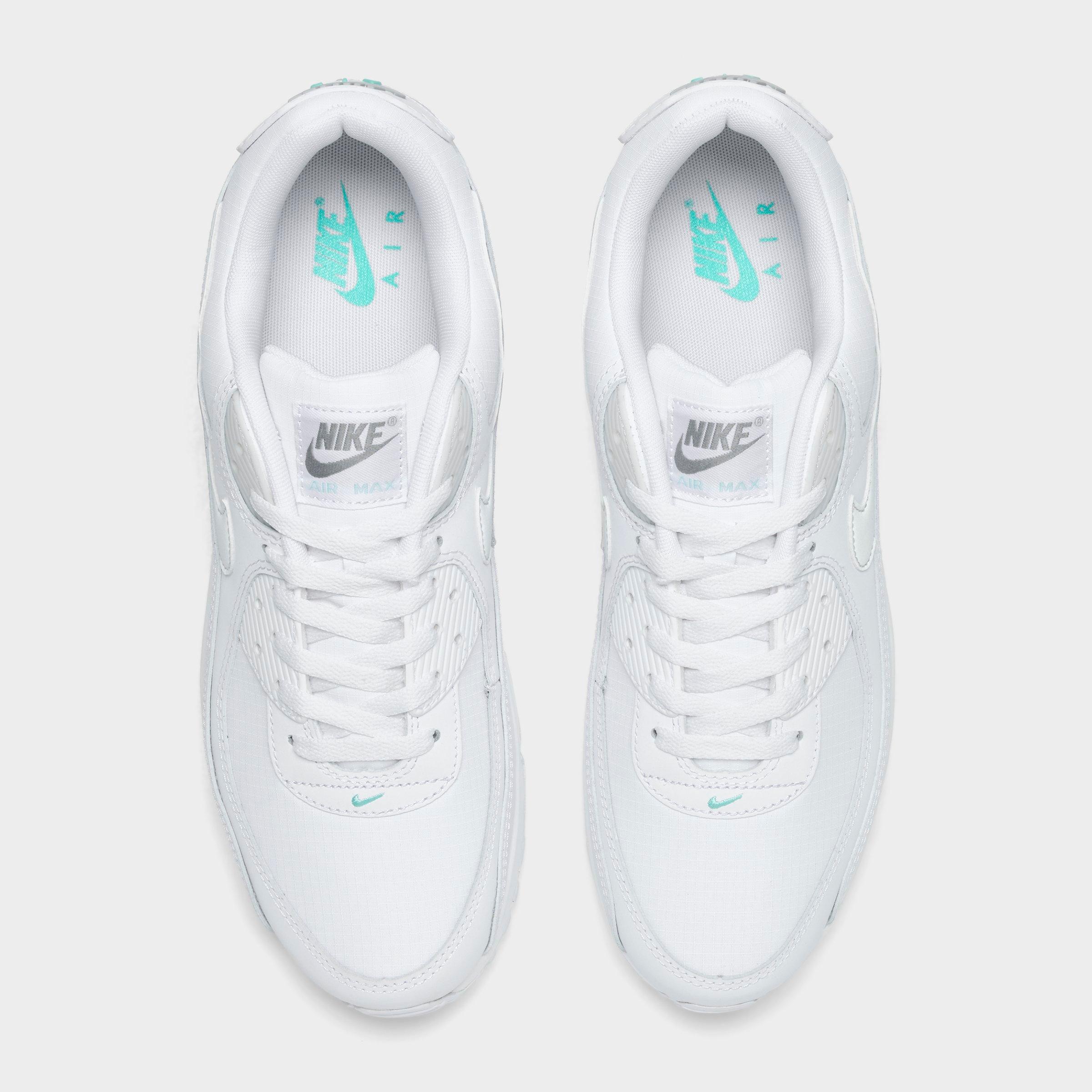 Men's Nithtke Air Max 90 Casual Shoes - Part 2 - White/Photon Dust/Hyper Turquoise - Top view