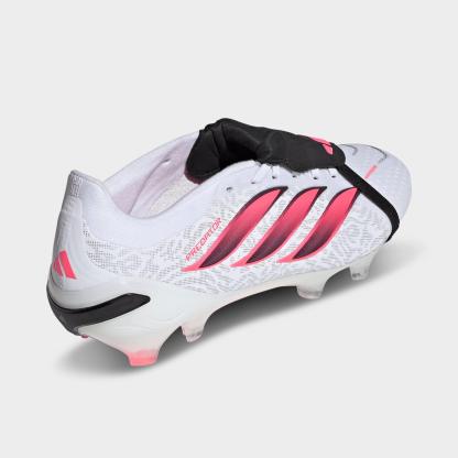 Men's adidas Predator Pro Fold-Over Tongue Firm Ground Soccer Cleats - Cloud White/Solar Turbo/Core Black - Back view