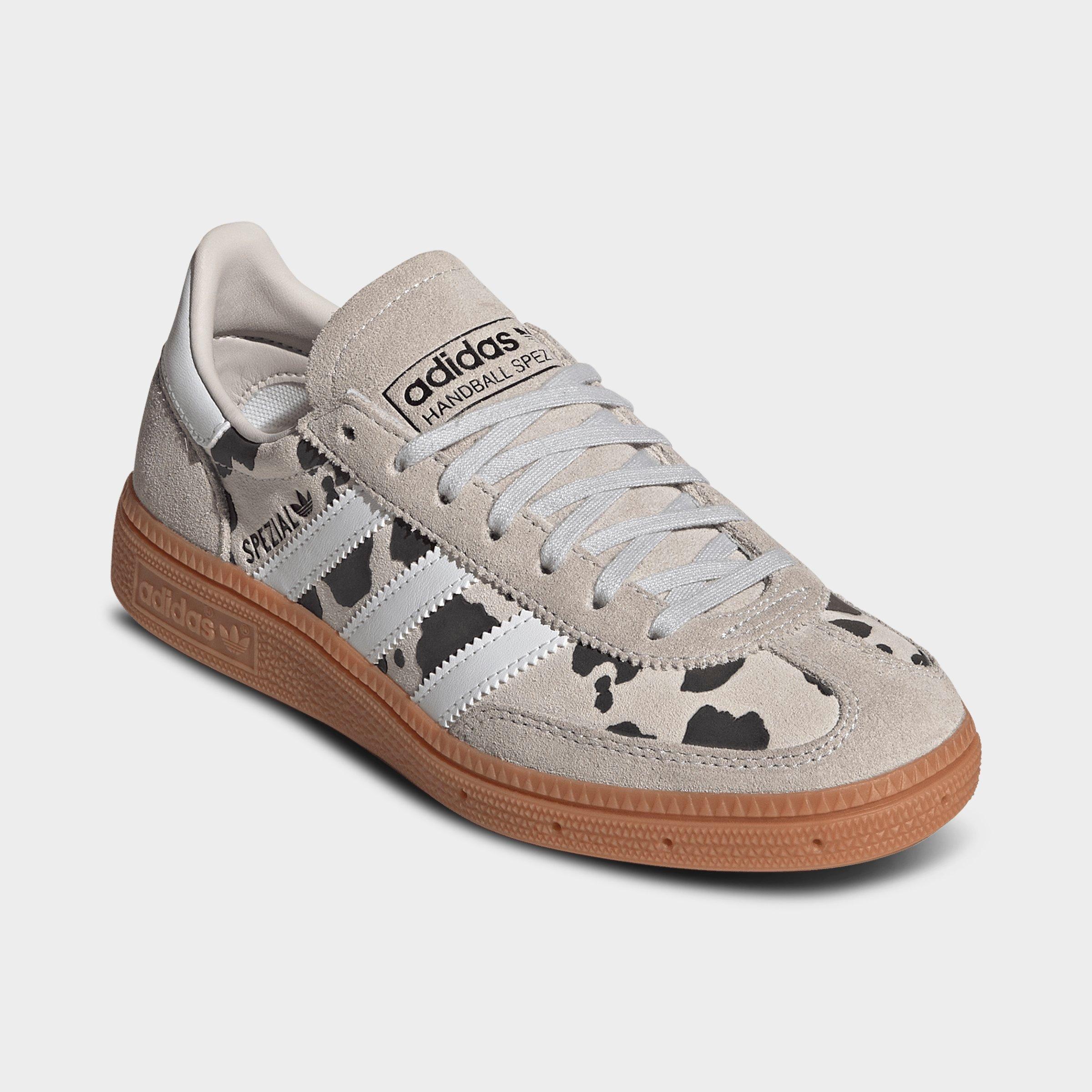 Big Kids' adidas Originals Handball Spezial Casual Shoes - Part 1 - Grey One/Cloud White/Crystal White - Both shoes facing left