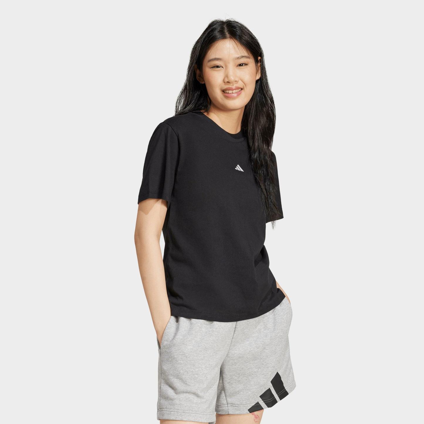 Women's adidas Essentials Small Logo Cotton T-Shirt - Black/White