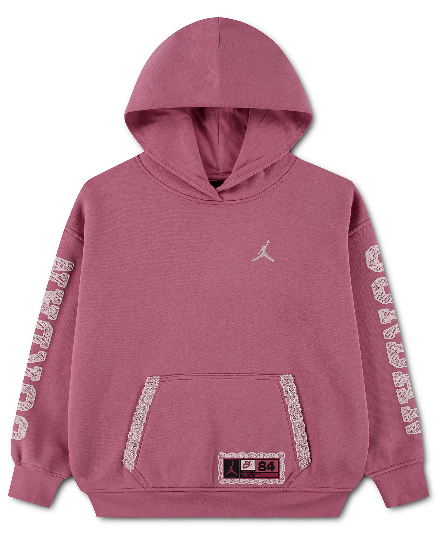 Jordan Girls' 7-16 Allstar Fleece Pullover Hoodie - Desert Berry