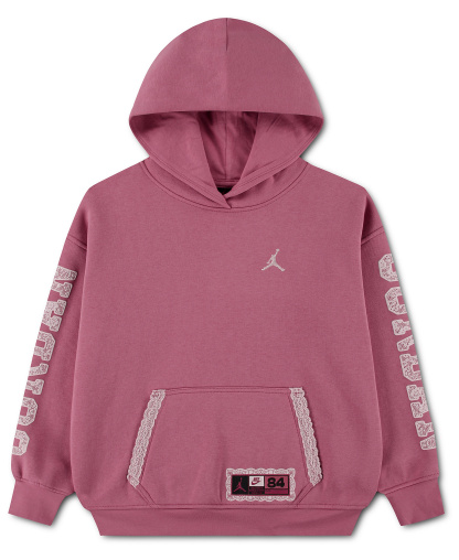 Jordan Girls' 7-16 Allstar Fleece Pullover Hoodie - Desert Berry