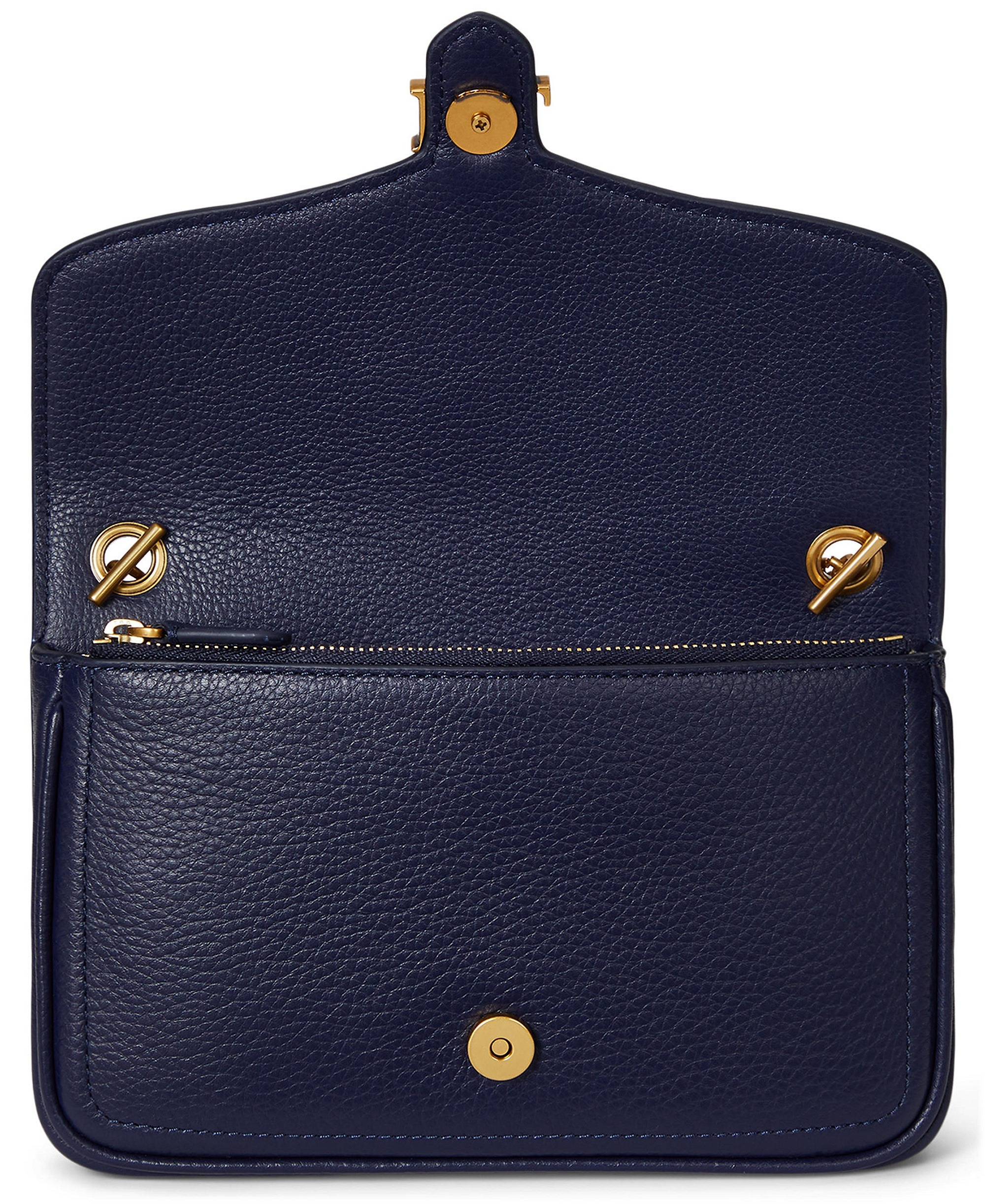 Lauren Ralph Lauren Bradley Small Pebbled Leather Crossbody Wallet - Refined Navy