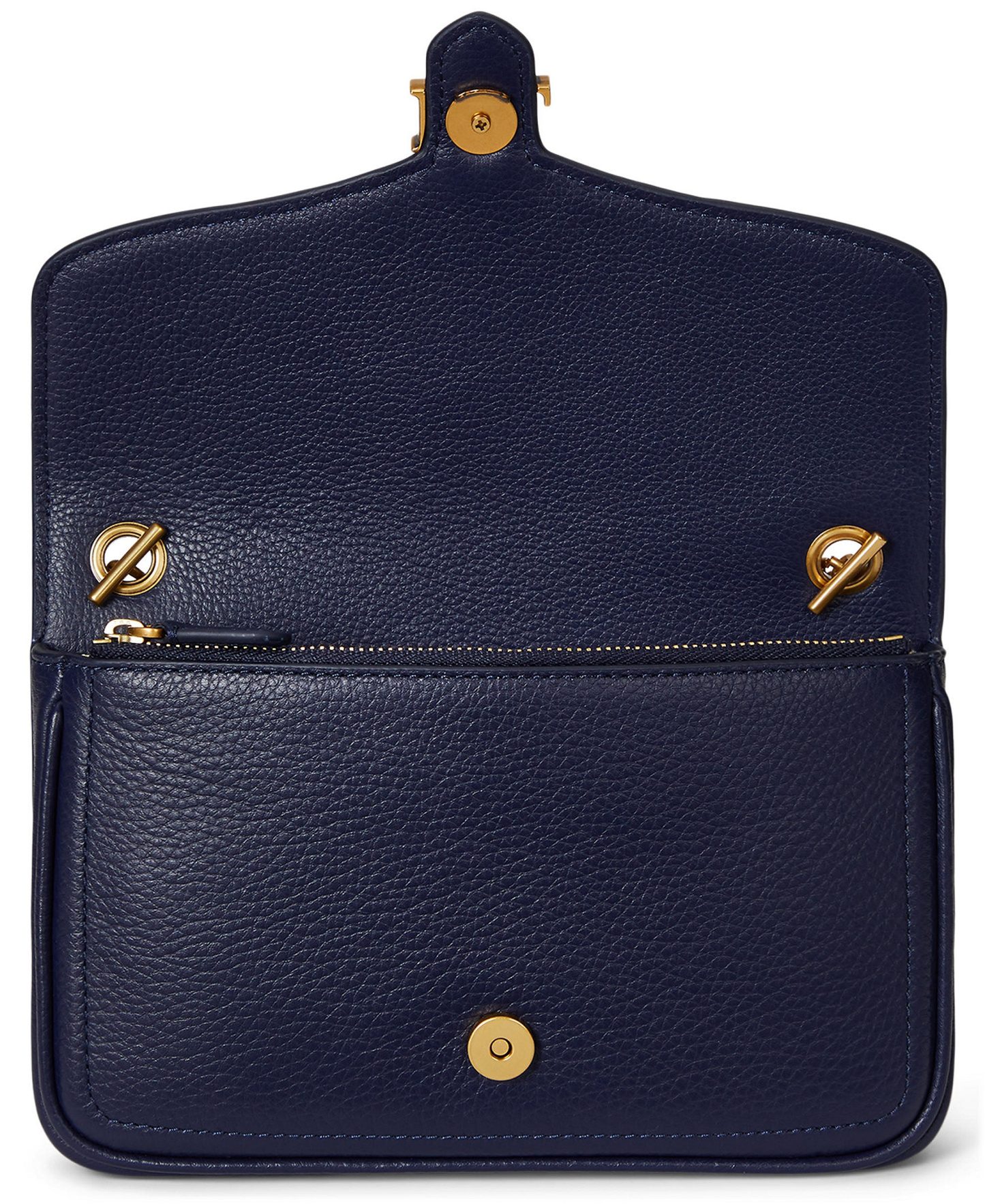 Lauren Ralph Lauren Bradley Small Pebbled Leather Crossbody Wallet - Refined Navy