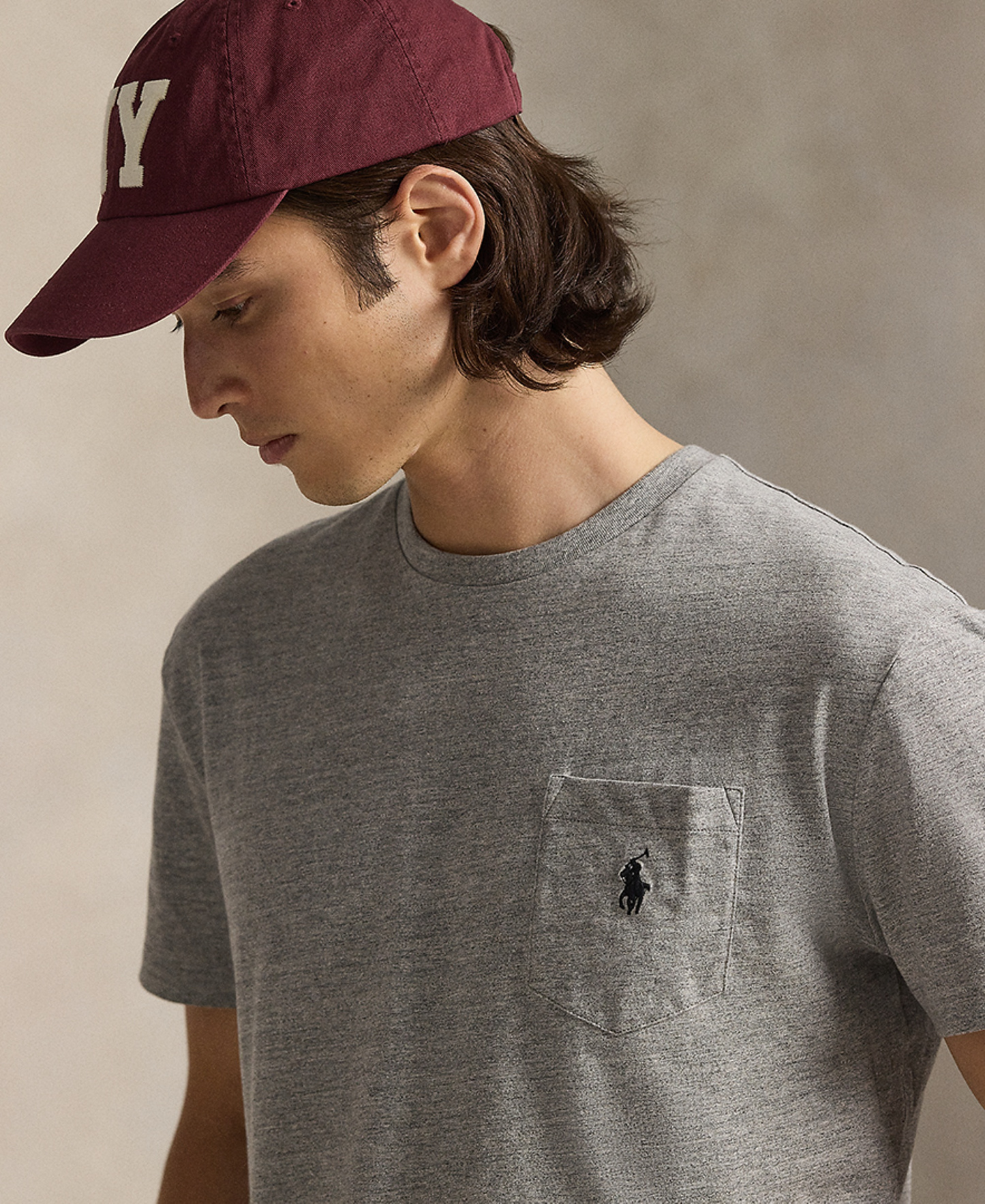 Polo Ralph Lauren Men's Classic-Fit Crewneck Pocket T-Shirt - Dark Vintage Heather