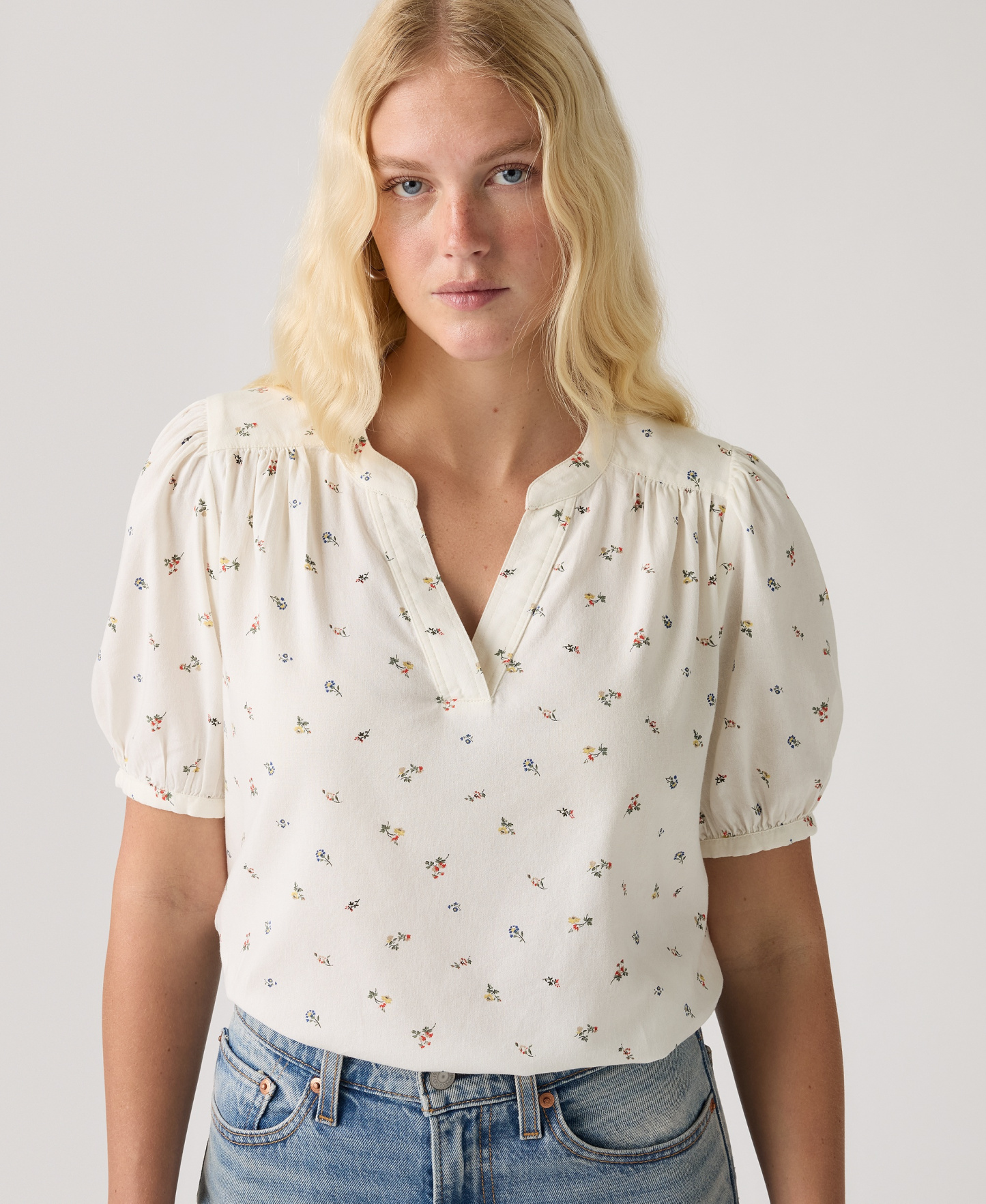 Levi's Women's Amelie Cotton Poplin Blouse - Maja Ditsy Egret Da08n1